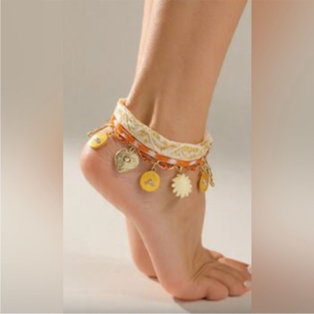 Free People Gold and Cream Charm Bracelet - Picture 2 of 5